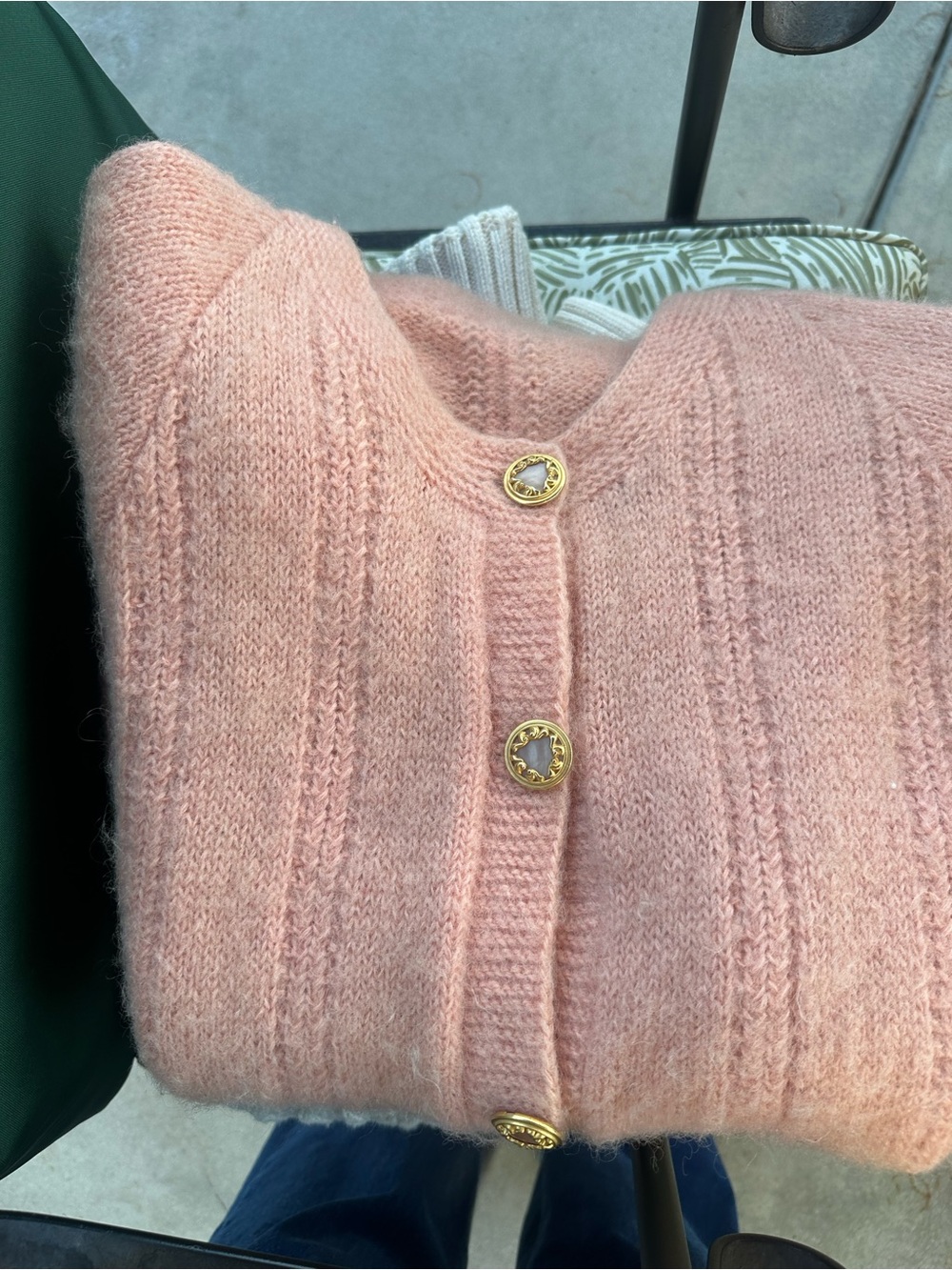 Women’s Soft Pink Button-Front Sweater Cardigan